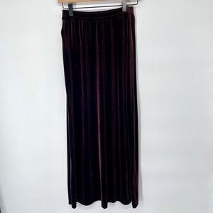 VTG 90s Y2K STRADA Velvet Maxi Skirt Chocolate Brown Whimsigoth Grunge Witchy